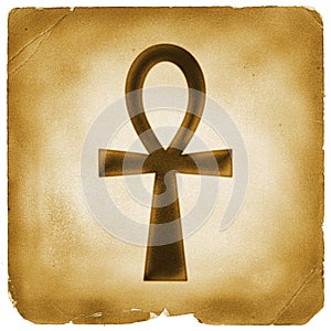 Ankh life Egyptian symbol old paper