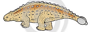 ankiloza dinosaur ancient vector illustration transparent background