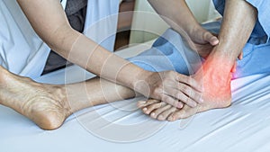 Ankle pain from instability, arthritis, gout, tendonitis, fracture, nerve compression tarsal tunnel syndrome photo