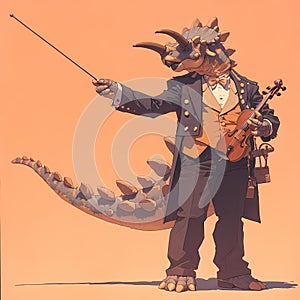 Ankylosaurus Conductor: Elegant Dinosaur Maestro photo