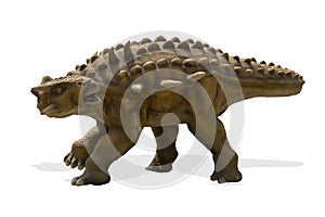 Ankylosaurus isolated on white background. Ankylosaurus is a herbivore genus of armored dinosaur lived during cretaceous period photo