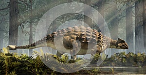 Ankylosaurus Standing in a Forest photo