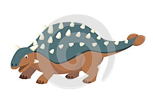Ankylosaurus vector illustration in cartoon style for kids.