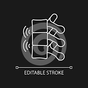 Ankylosing spondylitis white linear icon for dark theme