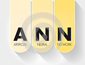 ANN - Artificial Neural Network acronym, technology concept background