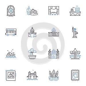 Annals line icons collection. History, Chronicle, Accounts, Record, Documentation, Antiquity, Archive vector and linear