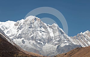 Annapurna basic camp. Nepal. Himalaya. Beautiful day.