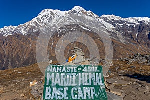 Annapurna beautiful mountain view in Nepal on Mardi Himal trekking base camp