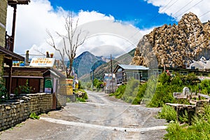 Traditional architecture in Braga village on the road to Manang village, Annapurna Conservation Area, Nepal