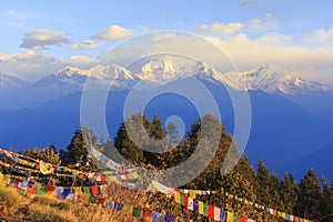 Annapurna and Himalaya mountain in sunrise, Poonhill, Nepal