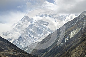 Annapurna III and Gangapurna seen from Yak Kharka village  Annapurna Circuit  Nepal