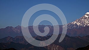 Annapurna Mountain Range in the Himalayas in Nepal. View from Poon Hill