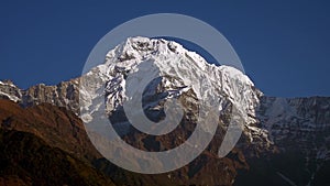 Annapurna Mountain Range in the Himalayas in Nepal. View from Poon Hill