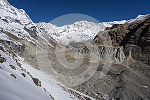 Annapurna mountain range view from ABC, Pokhara, Nepal