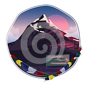 Annapurna moutain basecamp - vector