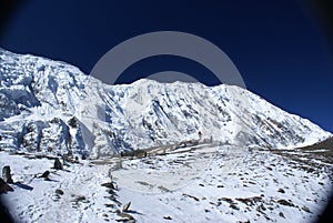 Annapurna range mountain at manang nepal