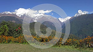 The Annapurna range in Nepal