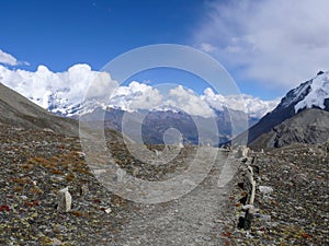 Annapurna range, way from Tilicho lake to Tilicho base camp, Nepal