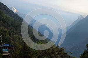 Annapurna South and Machapuchare peaks