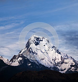 Annapurna South peak on Annapurna Circuit trek, Nepal