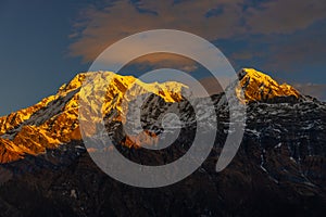 Annapurna trek mountain view in Nepal