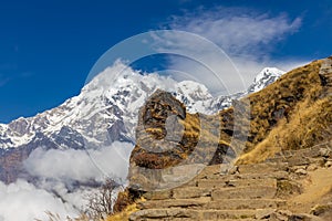 Annapurna trek mountain view in Nepal