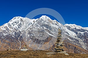 Annapurna trek mountain view in Nepal