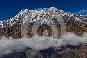 Annapurna trek mountain view in Nepal