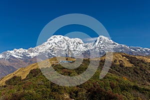 Annapurna trek mountain view in Nepal