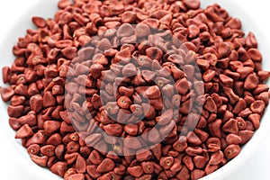 Annatto seeds, achiote seeds, bixa orellana seeds photo