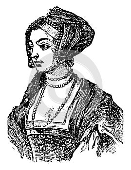 Anne Boleyn, vintage illustration