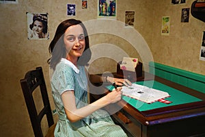 Anne Frank in Madame Tussauds of Amstedam
