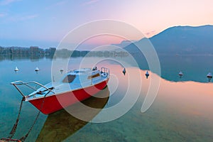 Annecy lake and Alps mountains, France