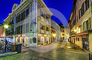 Annecy old city street, France, HDR