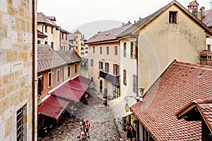 Annecy Old Town View from Palace I`lle