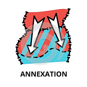 Annexation icon concept, politics collection