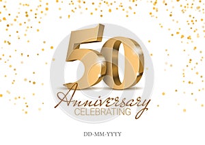 Anniversary 50. gold 3d numbers