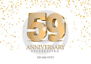 Anniversary 59. gold 3d numbers.
