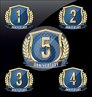 Anniversary Badge Gold and Blue 1st, 2nd, 3rd, 4th, 5th Years