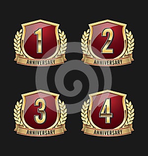 Anniversary Badge Gold and Red 1st, 2nd, 3rd, 4th Years