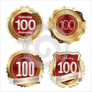 Anniversary Badges 100th Years Celebration