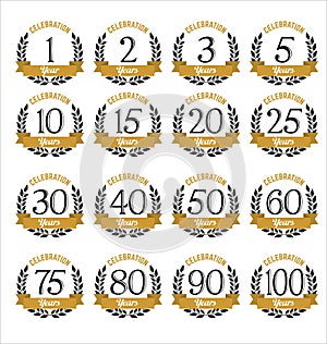 Anniversary Badges Gold and Black Color