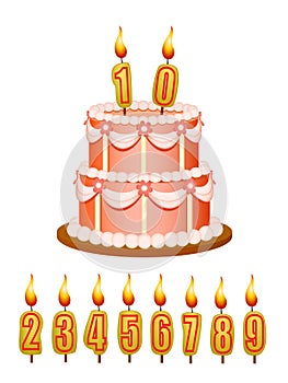 Anniversary cake with candles