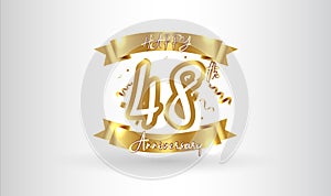 Anniversary celebration background. with the 48th number in gold and with the words golden anniversary celebration