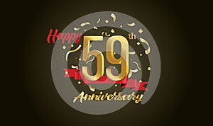 Anniversary celebration background. with the 59th number in gold and with the words golden anniversary celebration