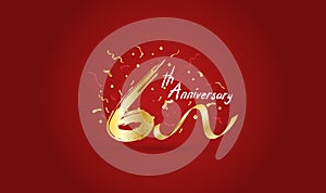 Anniversary celebration background. with the 6th number in gold and with the words golden anniversary celebration