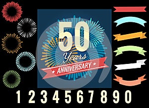 Anniversary celebration logo elements