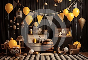 Anniversary custom-made circus theme, backdrop, composit image only