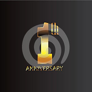Anniversary design black gold photo