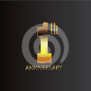 Anniversary design black gold